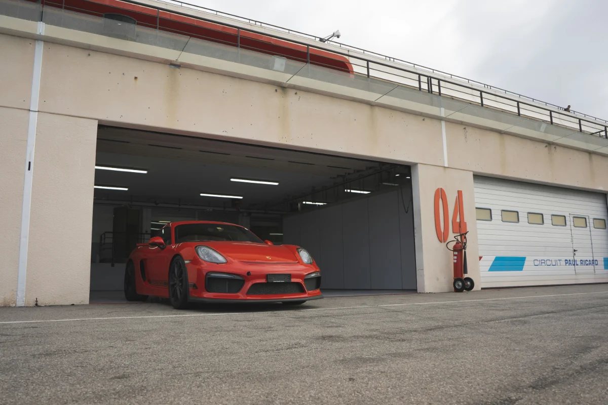 Premium sports car in garage